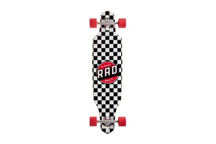Rad Checkers Drop Through Longboard - Black/White