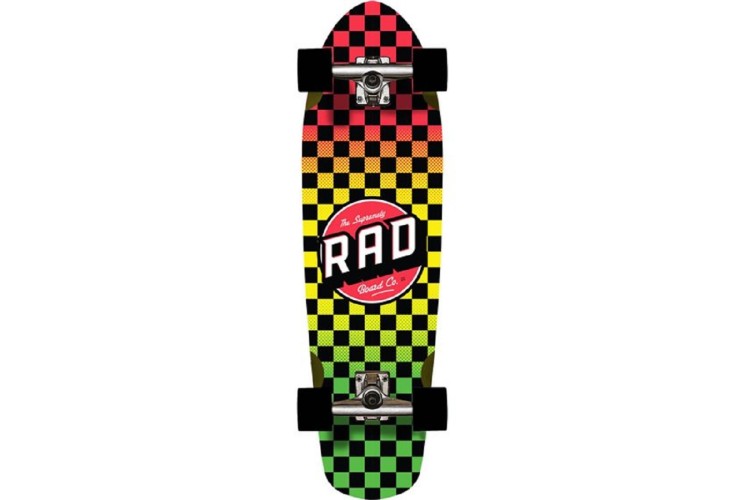Rad Checkers Stripe Cali Cruiser- Rasta Fade