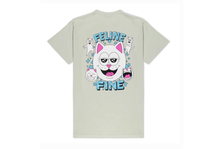 Rip N Dip Feline Fine T Shirt - Sage