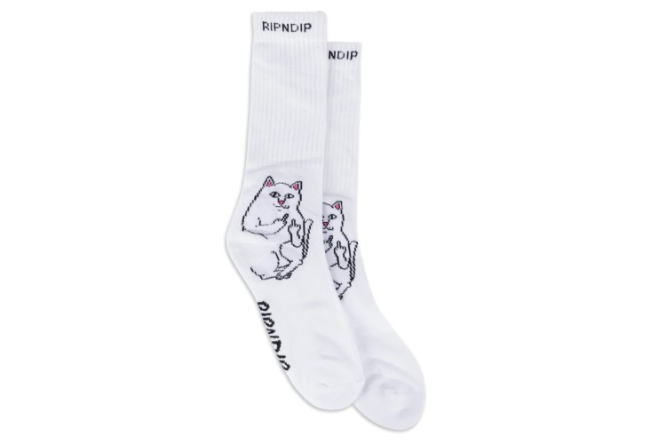 Rip N Dip Lord Nermal Plain Socks - White