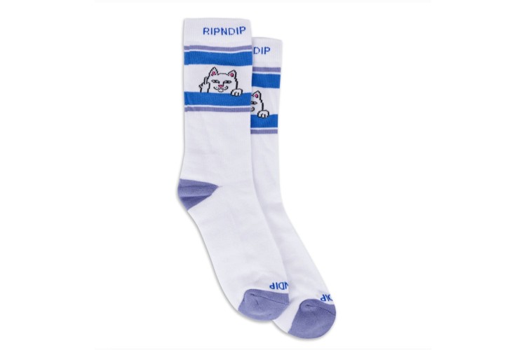 Rip N Dip Peeking Nermal Socks - White / Lilac