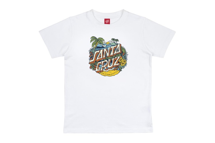 Santa Cruz Boys Aloha Dot Front T-Shirt - White