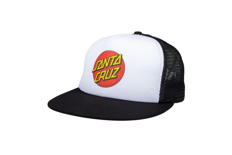 Santa Cruz Classic Dot Trucker Cap - White/Black