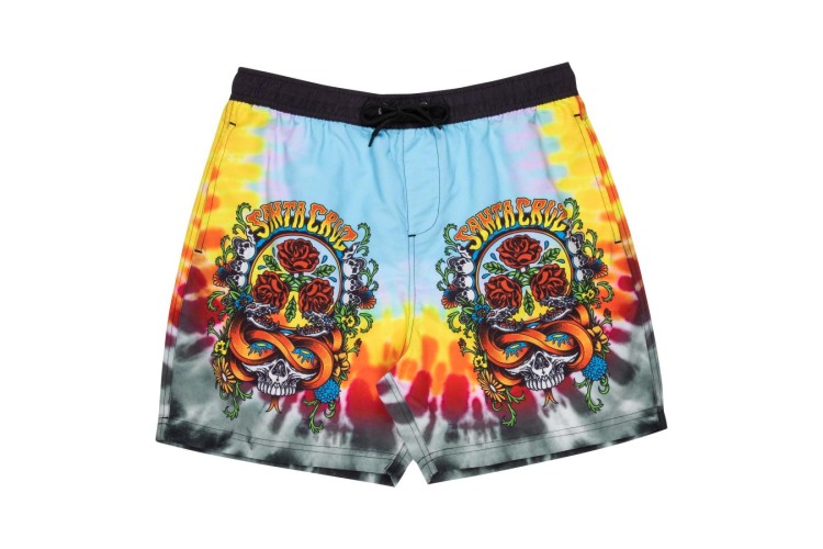 Santa Cruz Dressen Rose Crew Three Swimshort - Black Rainbow