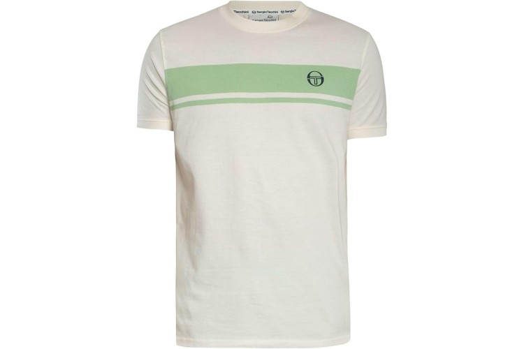 Sergio Tacchini Master Crew Neck T-Shirt - Gardenia/Quiet Green