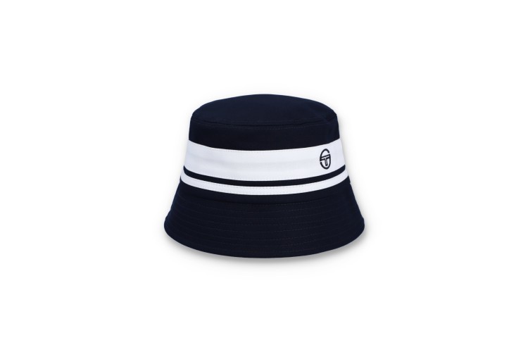 Sergio Tacchini Newsford Bucket Hat - Maritime Blue/Gardenia