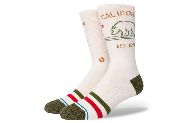 Stance California Republic Crew Socks - Off White