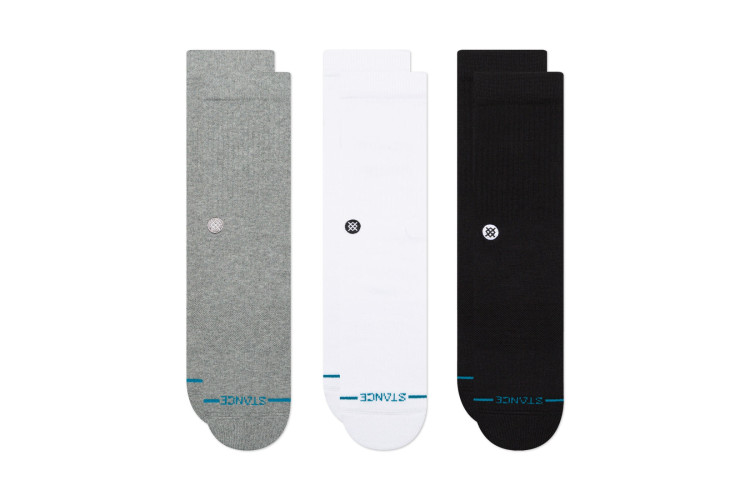 Stance Icon 3 Pack Socks - Black White Grey