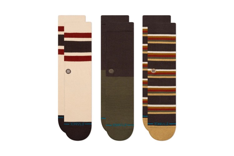 Stance Mill House 3 Pack Crew Socks - Dark Brown