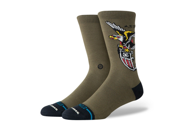 Stance The Eagle Crew Socks - Military Green