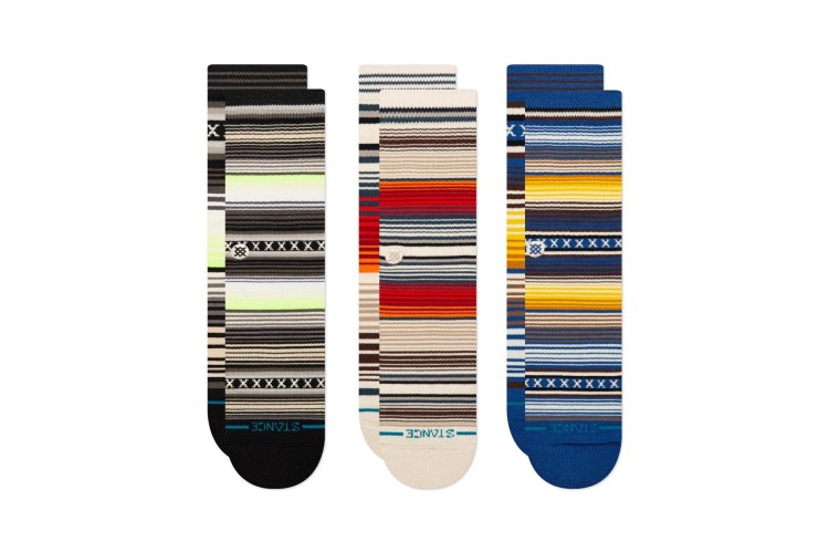 Stance Curren 3 Pack Crew Socks - Blue Multi 