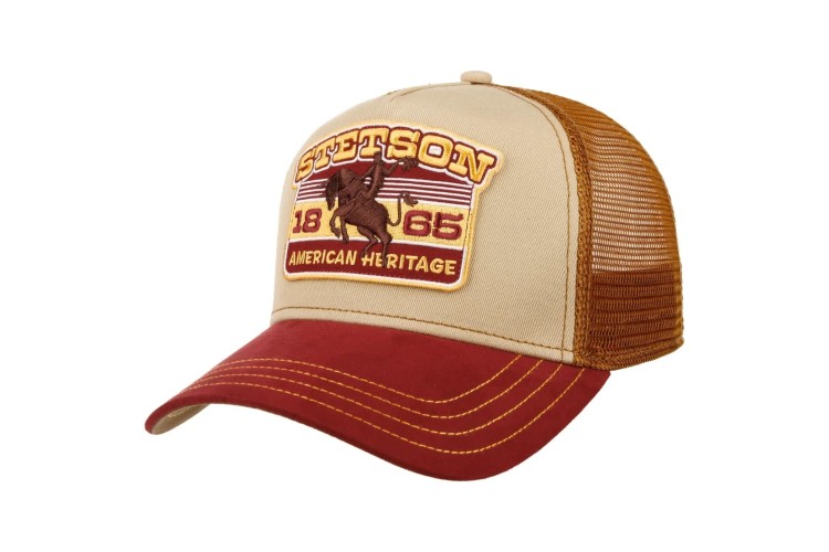 Stetson Heritage Rodeo Trucker Cap - Beige/Red