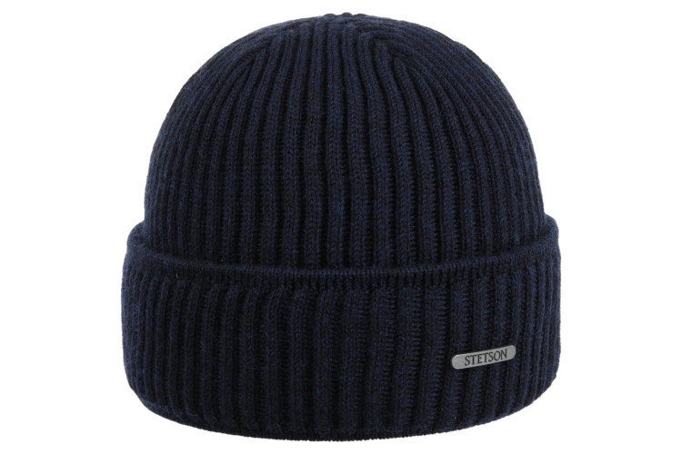 Stetson Parkman Knitted Beanie Hat - Navy Blue