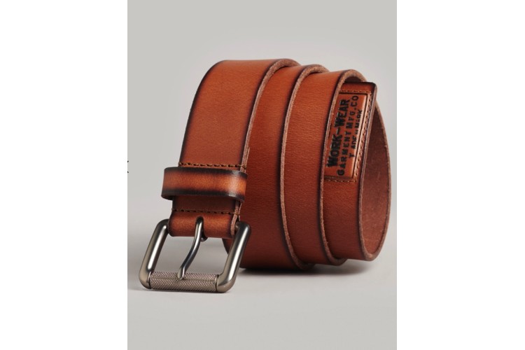 Superdry Badgeman Leather Belt - Tan 