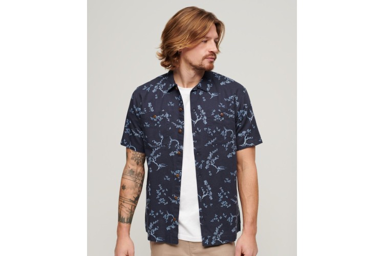 Superdry Beach S/S Shirt - Indigo Floral