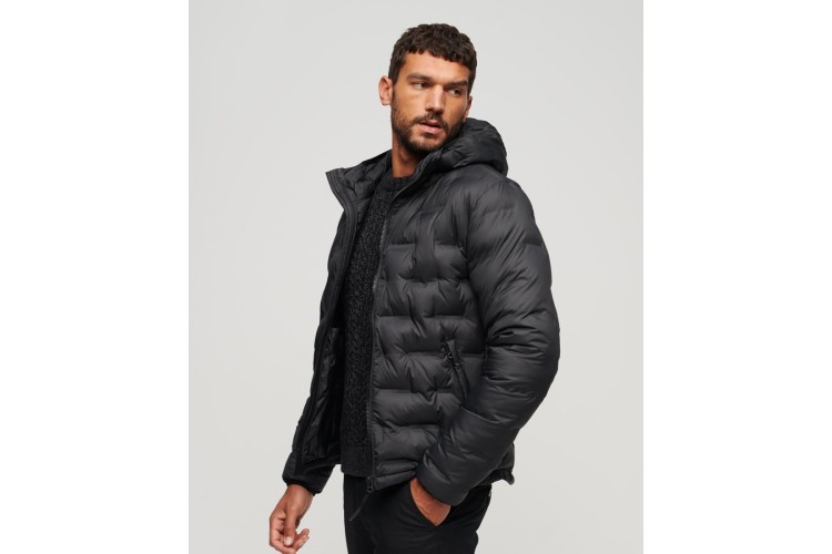 Superdry Short Quilted Puffer Jacket - Black