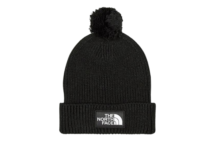 The North Face Logo Pom Beanie - Black