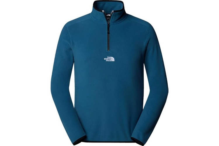 The North Face M  Glacier Embroidery 1/4 Zip Fleece Top - Mallard Blue