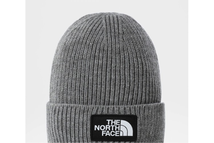 The North Face TNF Box Logo Cuf Beanie - Medium Grey Heather