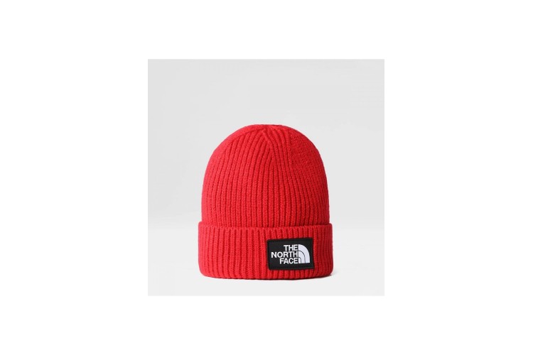 The North Face TNF Box Logo Cuf Beanie - TNF Red