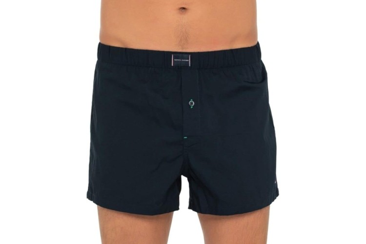 Tommy Hilfiger 2 Pack Woven Cotton Boxer Shorts -Sky / Geo