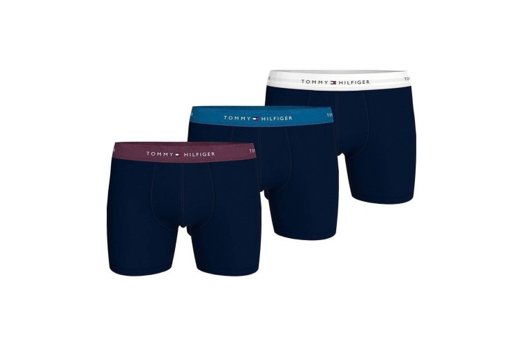 Tommy Hilfiger 3-Pack Logo Waistband Boxer Briefs - HeritagePlum/UnityBlue/White