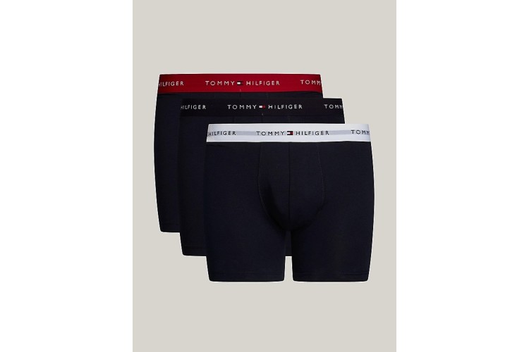 Tommy Hilfiger 3-Pack Logo Waistband Boxer Briefs - PrimaryRed/White/DesertSky