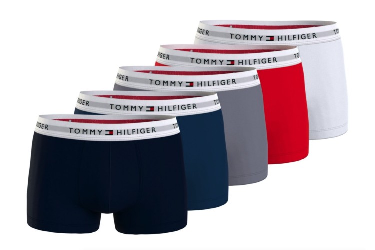 Tommy Hilfiger 5 Pack Trunk -D Sky/Dp Ind/A Silver/ Frwks/White - 0yw