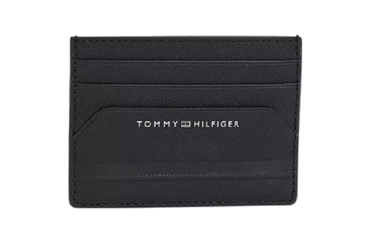 Tommy Hilfiger Business Leather Credit Card Holder- Black