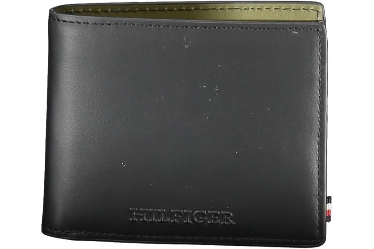 Tommy Hilfiger Logo Monotype Leather Card Wallet - Black