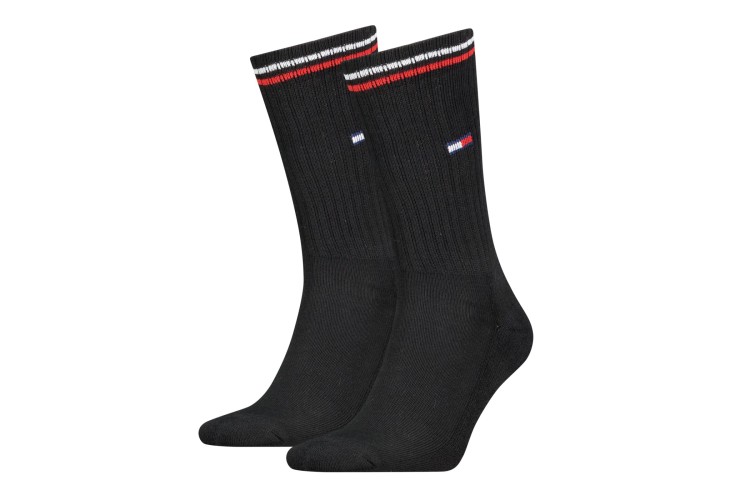Tommy Jeans 2 Pack Flag Socks - Black