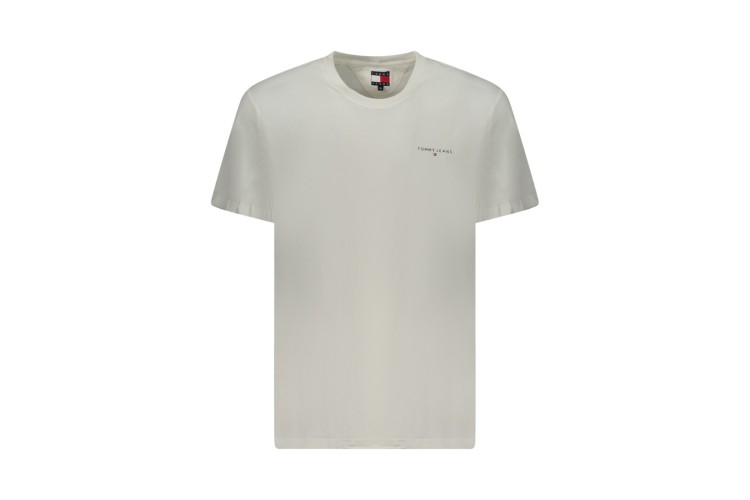 Tommy Jeans Slim Linear Chest Logo T-Shirt - Ecru
