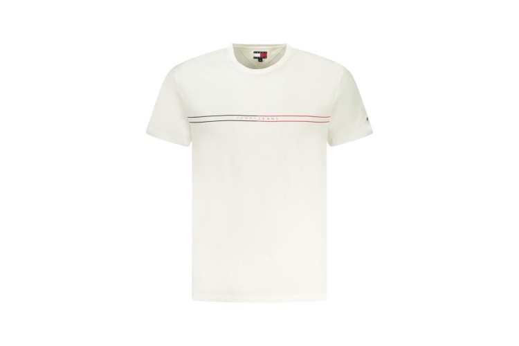 Tommy Jeans Twin Stripe Logo T-Shirt - Bianco