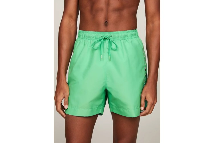 Tommy Original Logo Mid Length Swim Short - Lush Jade