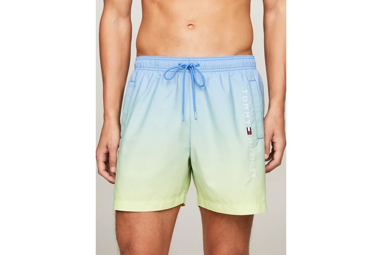 Tommy Original Ombre Mid Length Swim Shorts - Ombre Blue Spell/Yellow Tulip