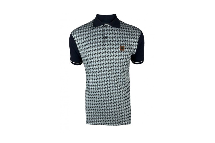 Trojan TR/8976 Diagonal Jacquard Panel Polo - Navy
