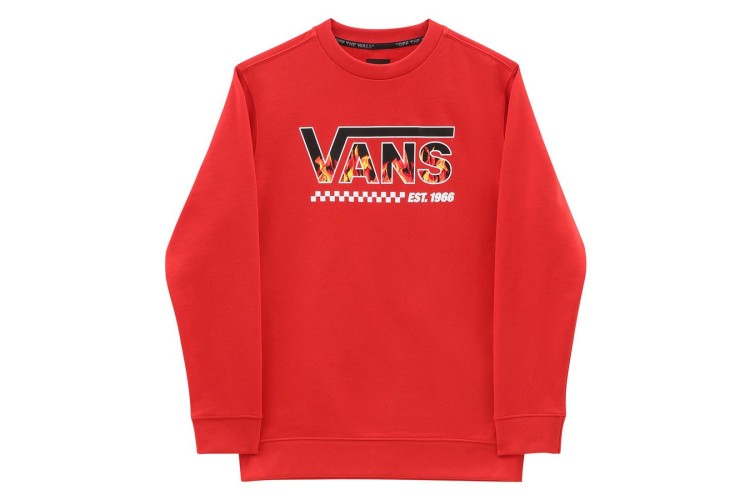 Vans Boys Digi Flame Crew Sweat - Molten Lava