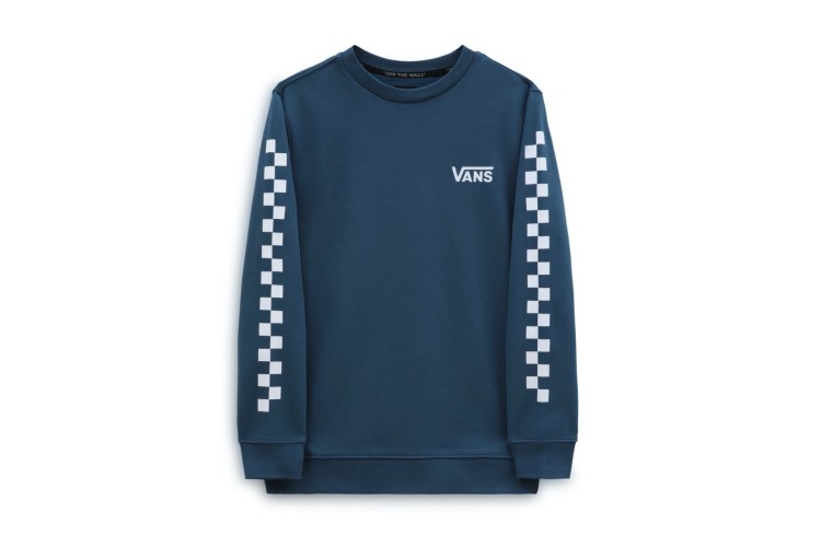 Vans Boys Exposition Check Crew Pullover Sweatshirt - Teal