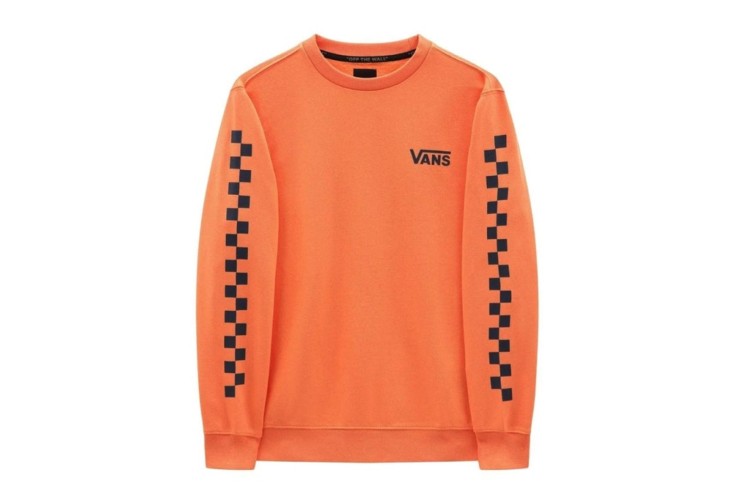 Vans Boys Exposition Check Crew Pullover Sweatshirt - Melon