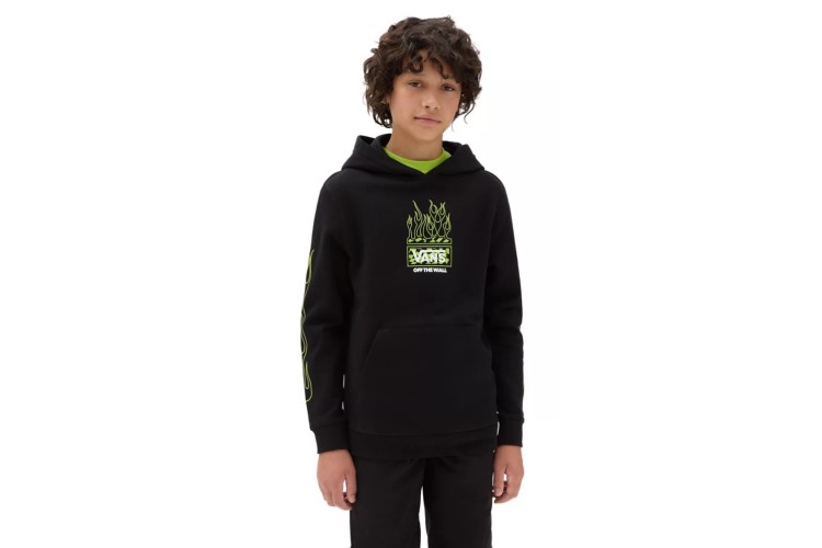 Vans Boys Neon Flames Pullover Hoody - Black