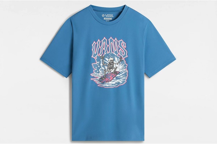 Vans Boys Surfin Skeleton S/S T-Shirt - Blue