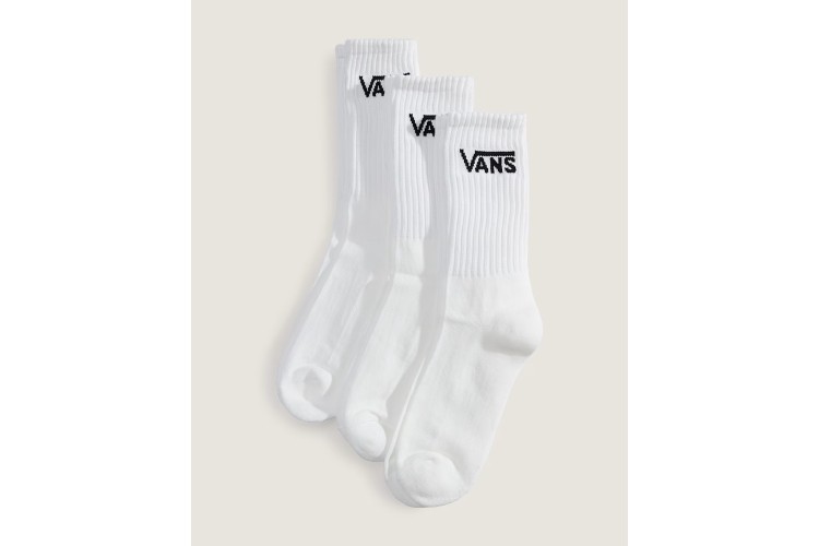Vans Classic Crew Socks (3 pairs) - White