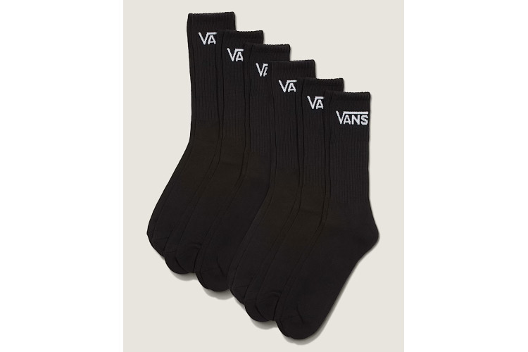 Vans Classic Crew Socks 6-Pack - Black