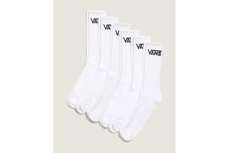 Vans Classic Crew Socks 6-Pack - White