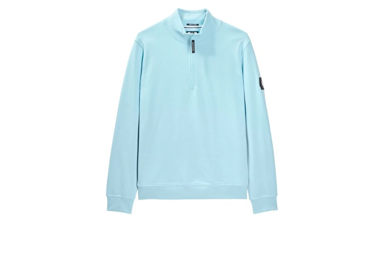 Weekend Offender Kraviz Quarter Zip Sweatshirt - Saltwater Blue