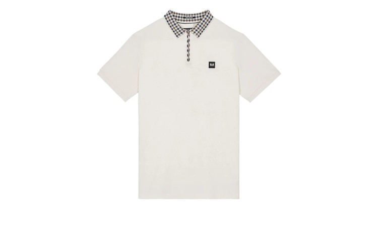 Weekend Offender Lachine Jaquard Rib S/S Polo - Ghost/Mid House Check