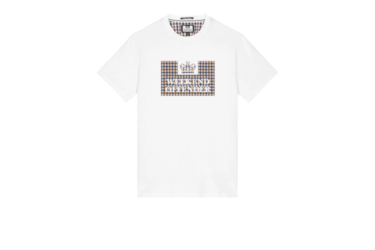 Weekend Offender Shevchenko S/S T-Shirt - White/Mid House Check