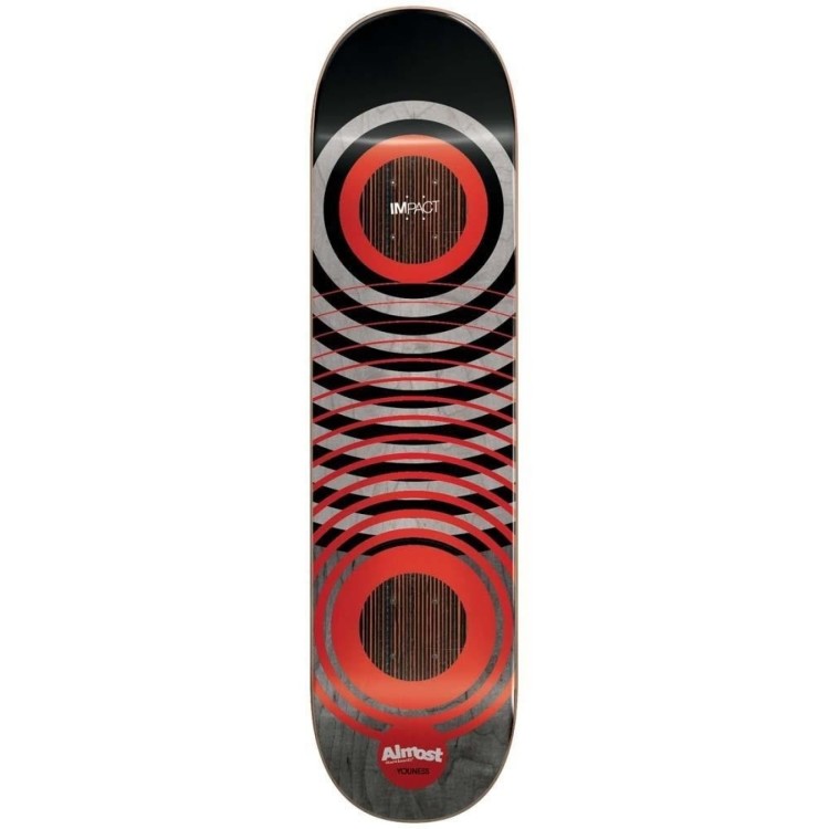 Almost Youness Red Rings Impact Skateboard Deck - 8.25
