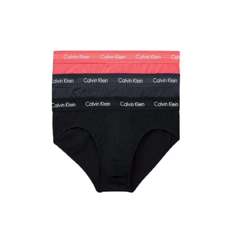 Calvin Klein 3PK Hip Brief - Black/CoralLip/Phantom