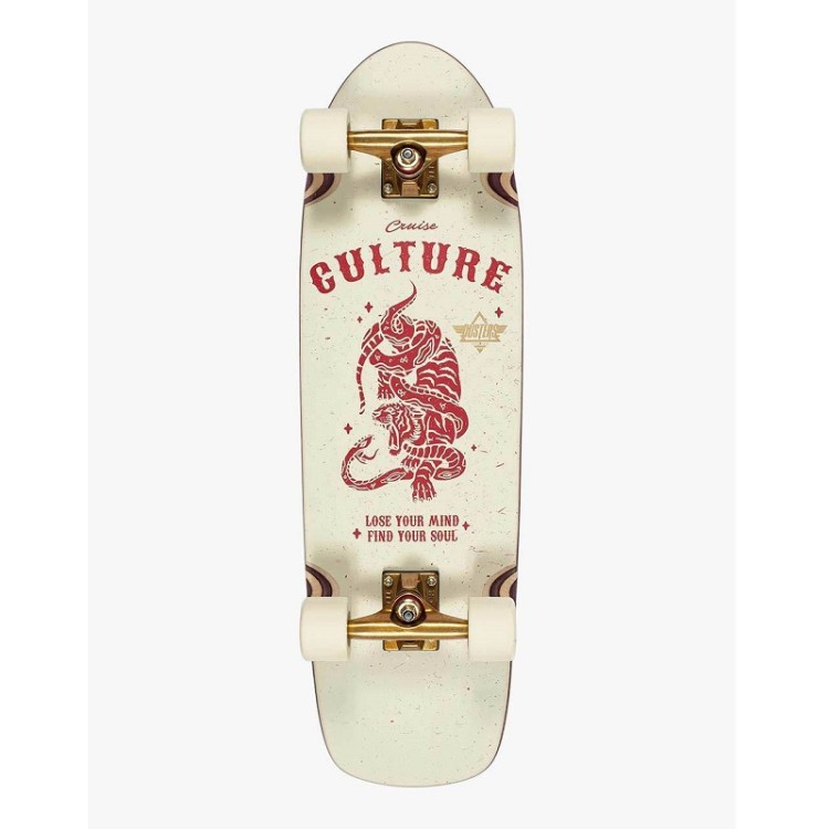 Dusters Culture 29.5 Off White / Red  Cruiser Skateboard